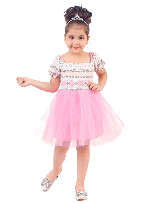 girls round neck short sleeves frock - 20351311 - Very Small Image - 1