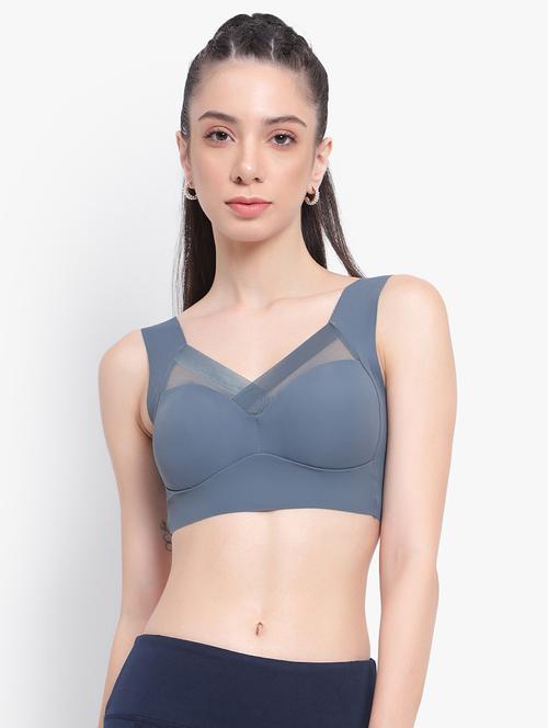 grey nylon sports bra - 20352229 - Very Small Image - 1