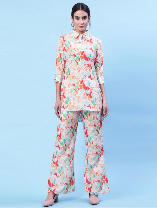 white printed shirt and trouser co-ord - 20353635 - Very Small Image - 1