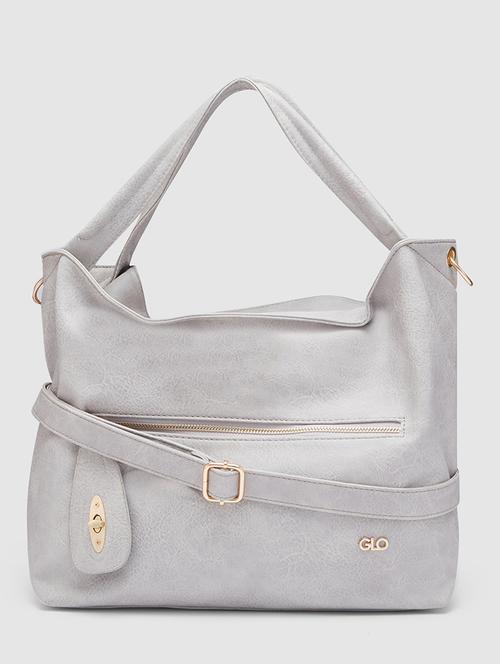 grey leatherette (pu) handbag - 20355104 - Very Small Image - 1