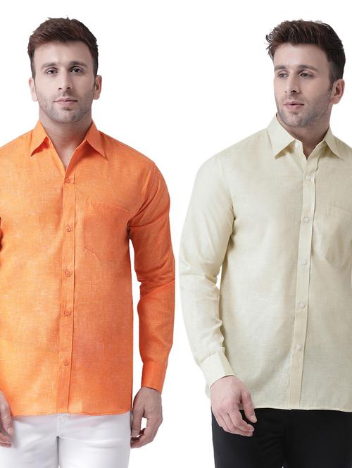 men pack of 2 self designed cotton casual shirt - 20355391 - Very Small Image - 1