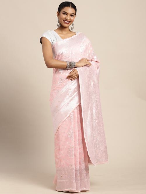 women zari work banarasi saree with blouse - 20358217 - Very Small Image - 1
