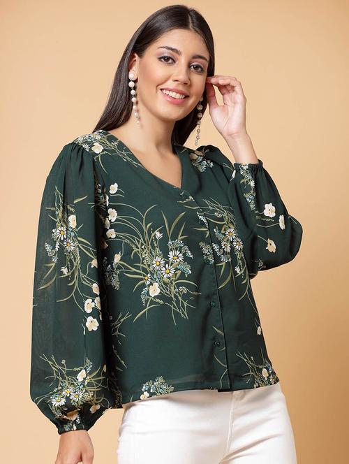 women multi color floral polyester regular shirt - 20360097 - Very Small Image - 1