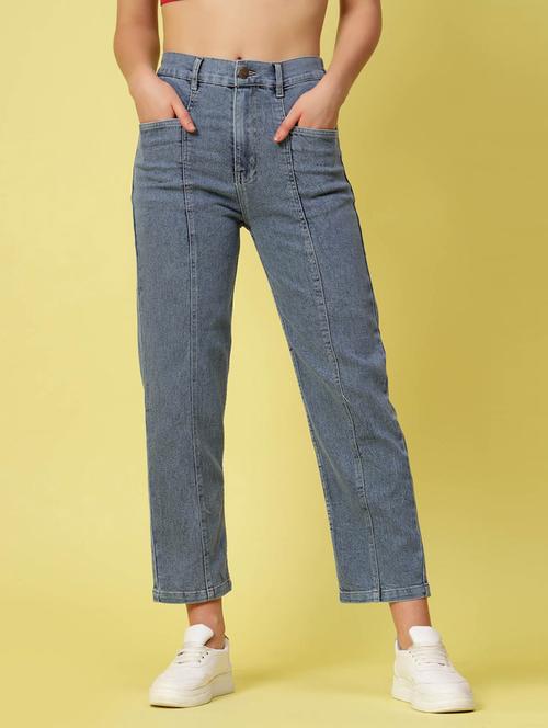 women's plain mom fit jeans - 20360122 - Very Small Image - 1
