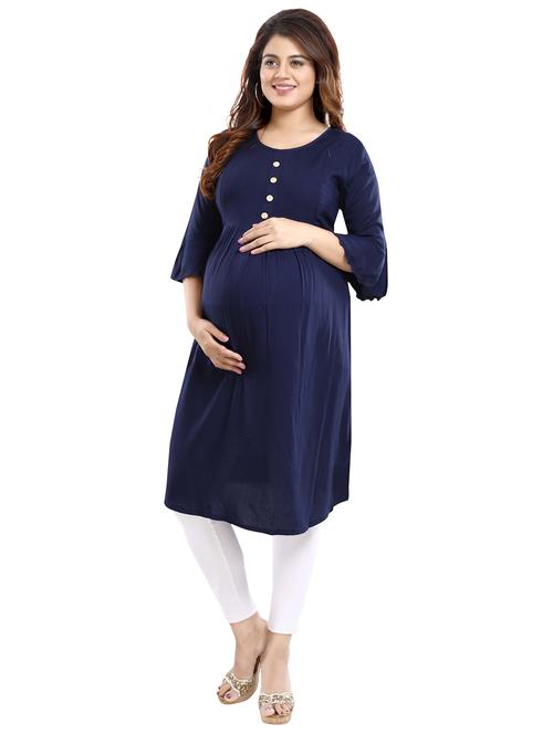 navy blue maternity wear kurta - 20361193 - Very Small Image - 1