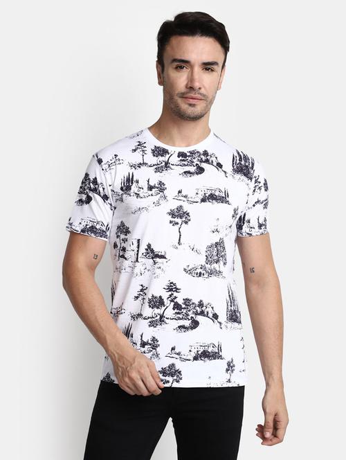 men front print cotton t-shirt - 20361505 - Very Small Image - 1