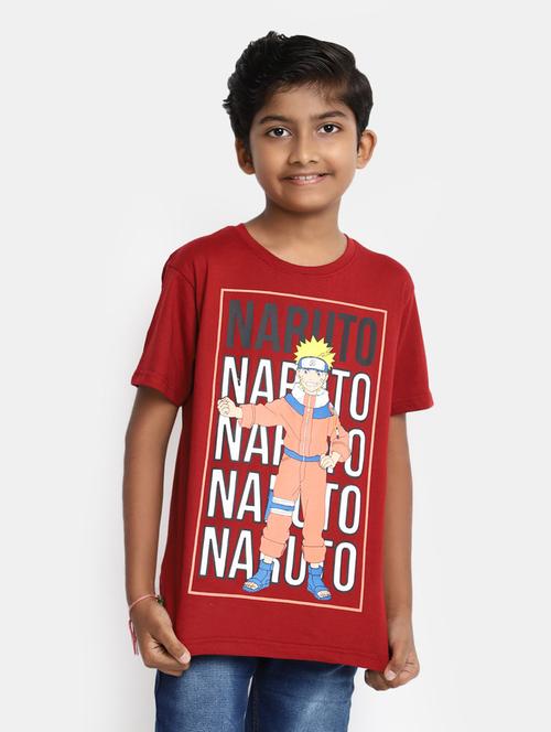 boys red printed cotton blend t-shirt - 20361622 - Very Small Image - 1