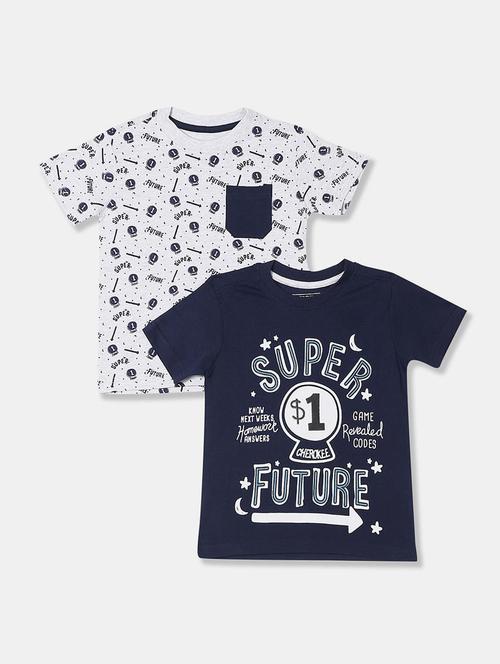 boys multi color printed cotton blend t-shirt - 20361630 - Very Small Image - 1