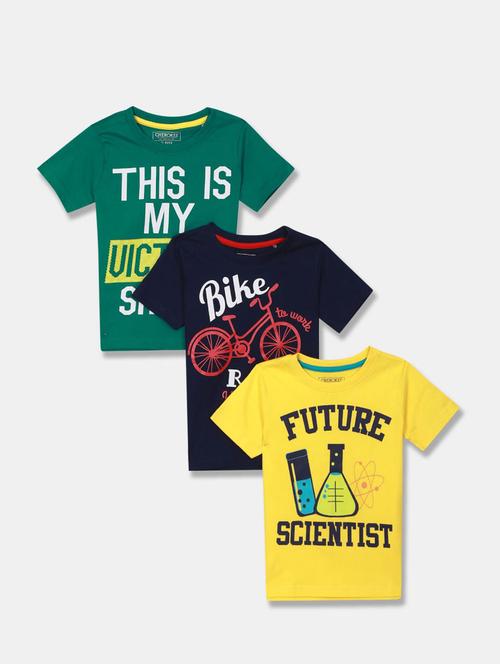 boys multi color printed cotton blend t-shirt - 20361662 - Very Small Image - 1