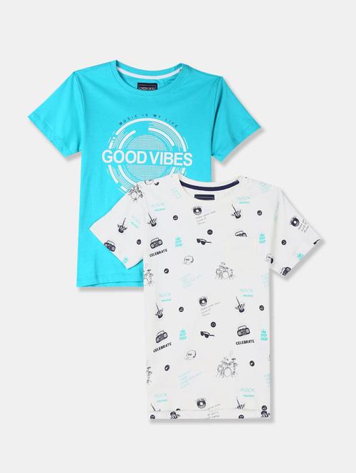 boys multi color printed cotton blend t-shirt - 20361670 - Very Small Image - 1