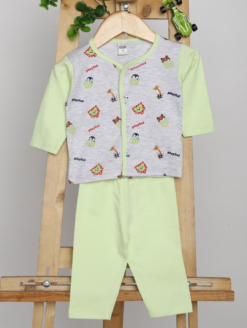 boys green printed full length sets - 20361924 - Very Small Image - 1