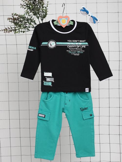 boys typography print full lenght twin set - 20362084 - Very Small Image - 1