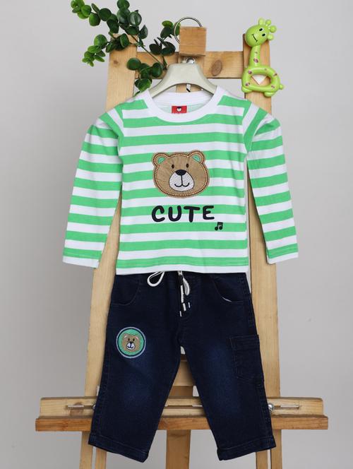 Boys Striped Full Length Twin Set - 20362146 - Very Small Image - 1