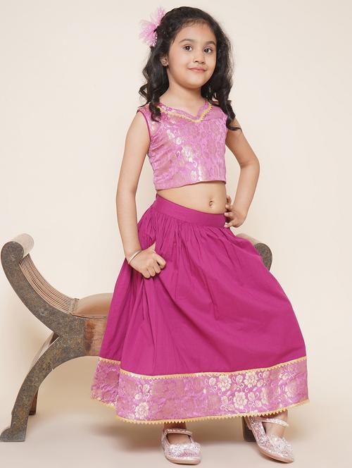 pink silk blend lehenga choli - 20362663 - Very Small Image - 1