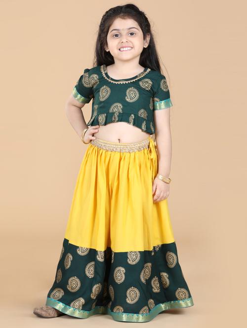 green cotton lehenga choli - 20362688 - Very Small Image - 1