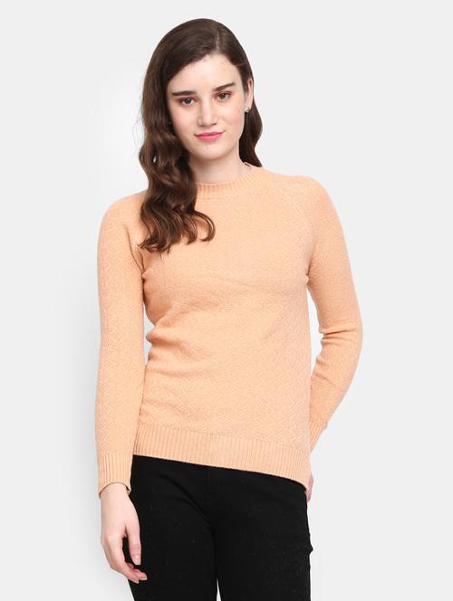 women peach cotton wool pullover - 20362846 - Very Small Image - 1