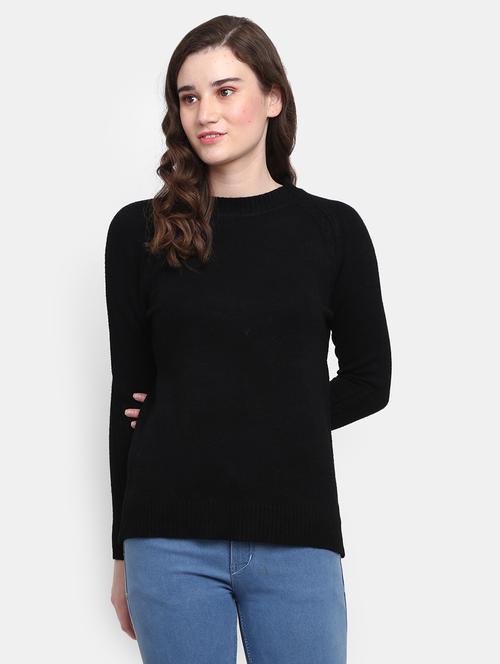 women black cotton wool pullover - 20362851 - Very Small Image - 1