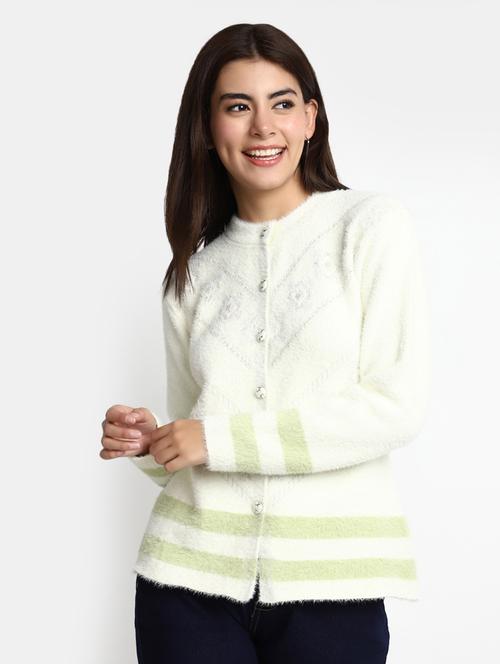 white jacquard cardigan - 20362857 - Very Small Image - 1