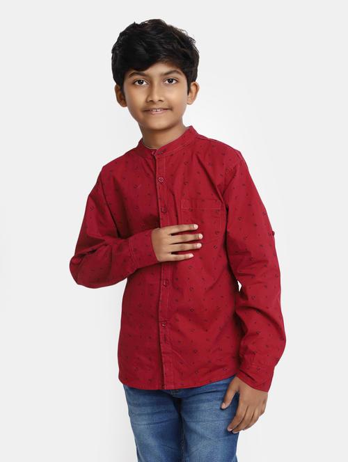 boys red printed shirt - 20362924 - Very Small Image - 1
