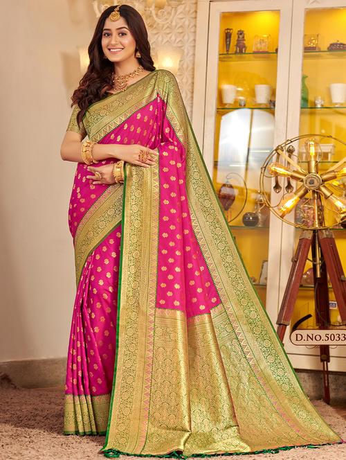 women's banarasi saree with blouse - 20363395 - Very Small Image - 1