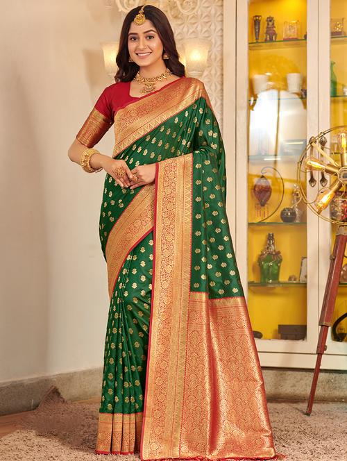 women's banarasi saree with blouse - 20363398 - Very Small Image - 1