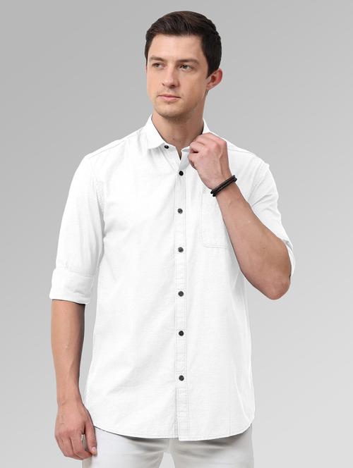 white solid casual shirt - 20364664 - Very Small Image - 1