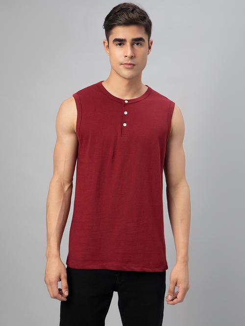 men solid sleeveless t-shirt - 20366818 - Very Small Image - 1
