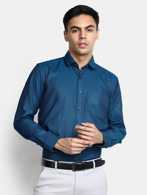 men blue cotton formal shirt - 20368795 - Very Small Image - 1