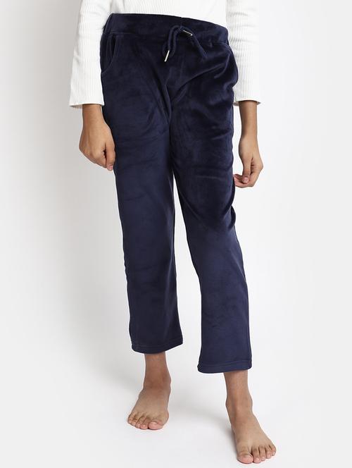 girls navy blue cotton casual trouser - 20369507 - Very Small Image - 1