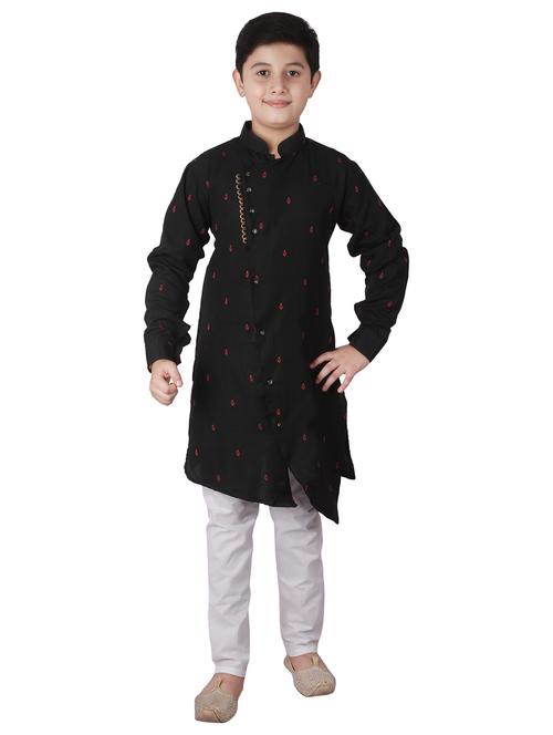 boys long sleeve kurta pajama set - 20370772 - Very Small Image - 1