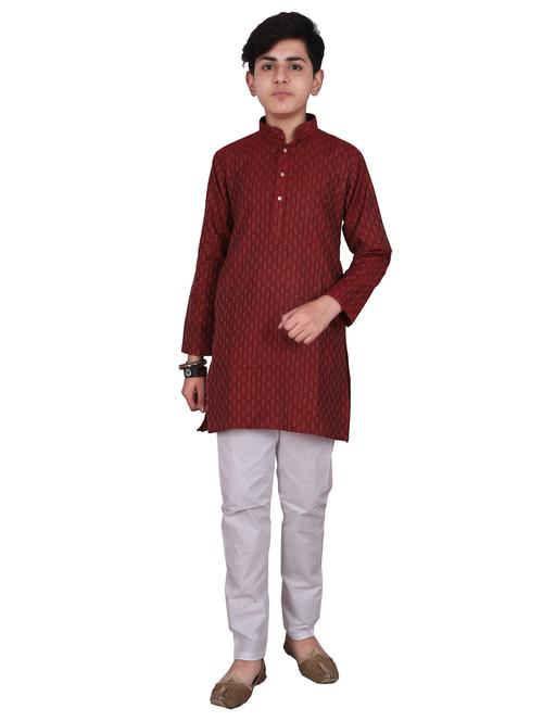 boys long sleeve kurta pajama set - 20370836 - Very Small Image - 1