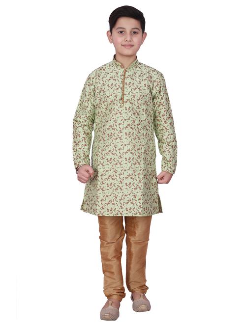 boys long sleeve kurta pajama set - 20370844 - Very Small Image - 1
