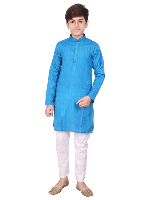 boys long sleeve kurta pajama set - 20370853 - Very Small Image - 1