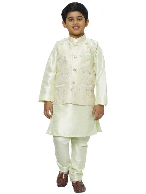 white kurta set with self designed nehru jacket - 20370986 - Very Small Image - 1
