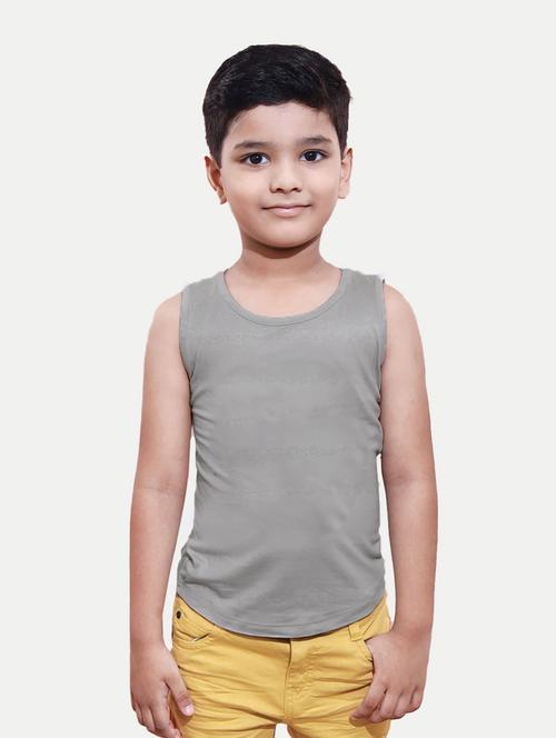 Boys Grey Cotton Vest - 20374543 - Very Small Image - 1