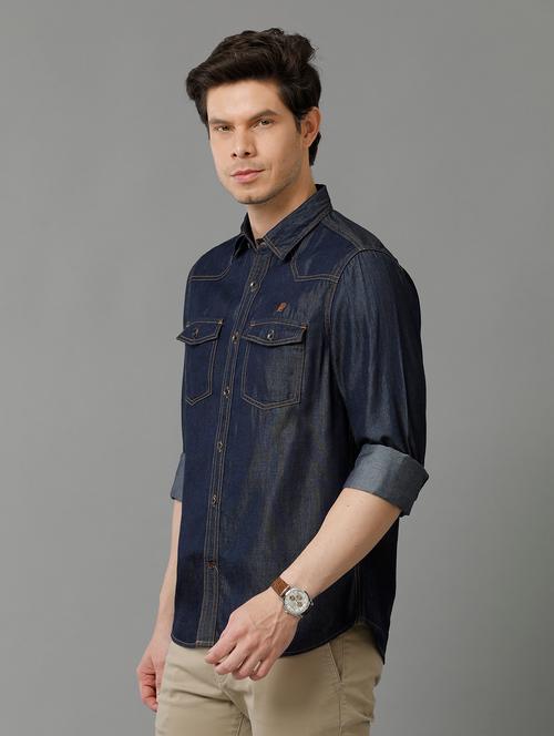indigo cotton casual shirt - 20374702 - Very Small Image - 1