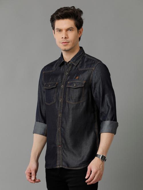 black cotton casual shirt - 20374703 - Very Small Image - 1