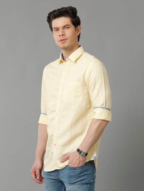yellow cotton casual shirt - 20374707 - Very Small Image - 1