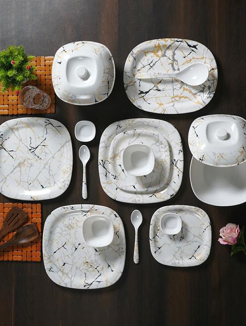 cdi marble shaped melamine 46 pcs dinner set - 20375274 - Very Small Image - 1