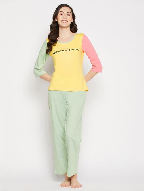 women multi color cotton pyjama nightwear set - 20375716 - Very Small Image - 1