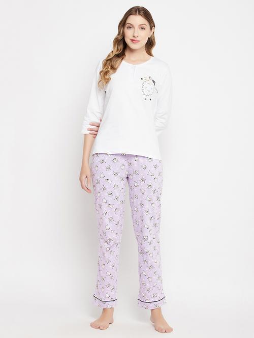 women multi color cotton pyjama nightwear set - 20375724 - Very Small Image - 1