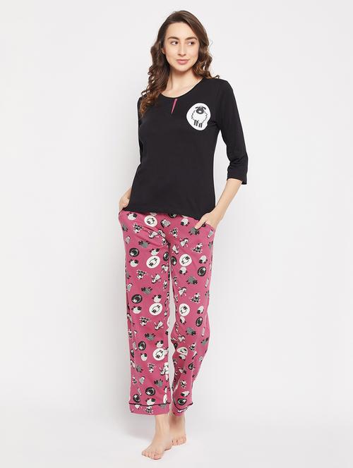 women multi color cotton pyjama nightwear set - 20375725 - Very Small Image - 1