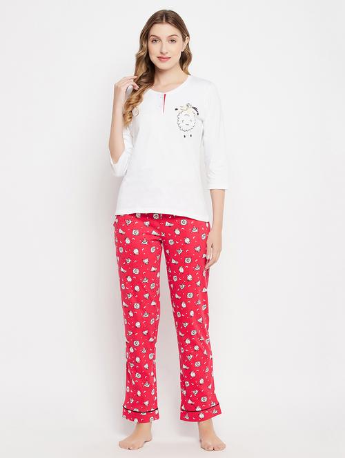 women multi color cotton pyjama nightwear set - 20375726 - Very Small Image - 1