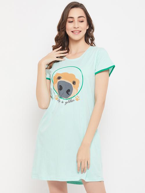 women printed round neck sleepshirt  - 20375767 - Very Small Image - 1