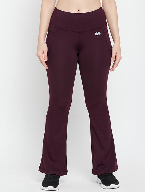 Burgundy Solid Trackpants - 20375874 - Very Small Image - 1