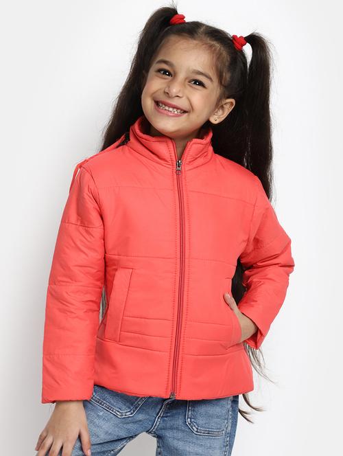 girls solid hooded jacket - 20375976 - Very Small Image - 1
