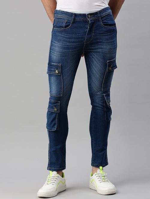 mens cargo plain jeans - 20376613 - Very Small Image - 1