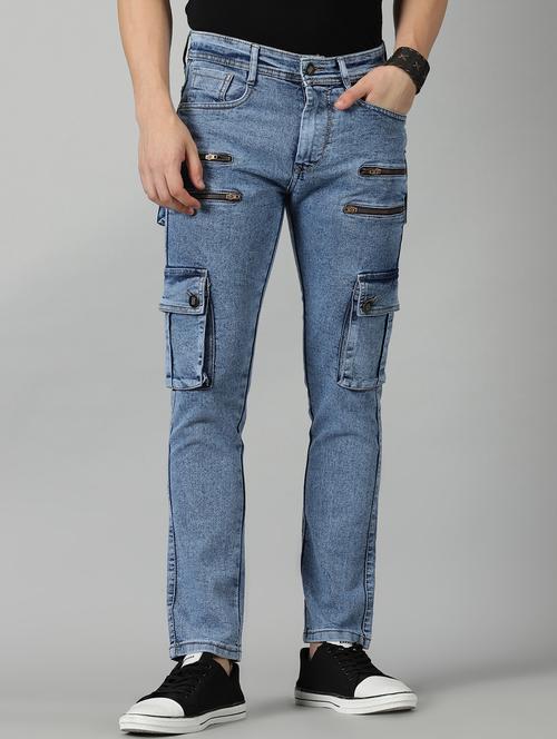 mens cargo plain jeans - 20376656 - Very Small Image - 1