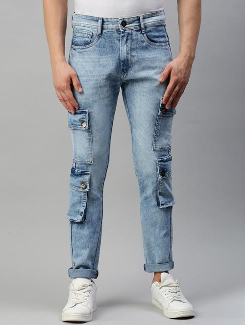 mens cargo plain jeans - 20376658 - Very Small Image - 1