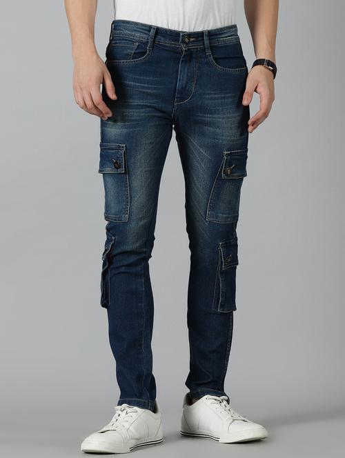 mens cargo plain jeans - 20376659 - Very Small Image - 1